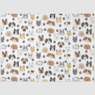 Papier Mousseline Coloré mignon Chiens amusants et Chien Paw Motif