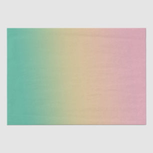 Papier Mousseline Coloré Ombre Gradient Turquoise Peach rose