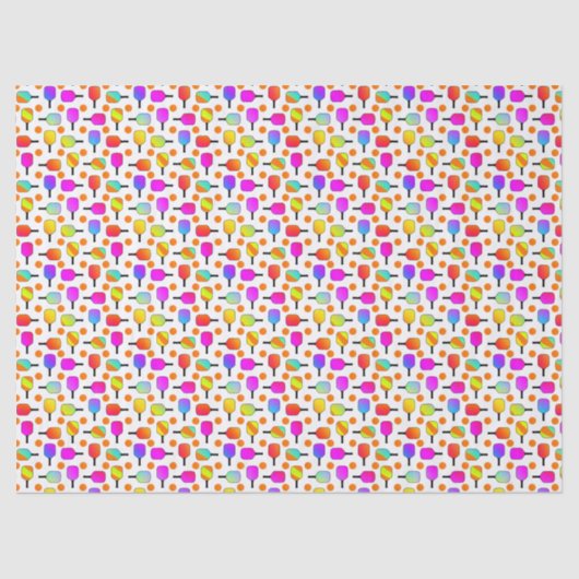 Papier Mousseline Coloré, Pickleball Paddles, Orange Pickleballs (Recto)