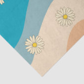 Papier Mousseline Coloré Retro Waves & Daisies Motif (Détail)