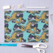 Papier Mousseline Coloré Vibrant Exotic Tropical Parrots Motif (Artisanat)