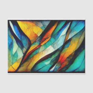 Papier Mousseline Coloré Vitrage Mosaïque Abstraction