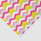 Papier Mousseline Colorée rose ZigZag Chevron Motif (Détail)
