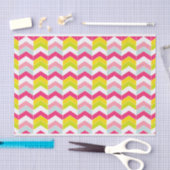 Papier Mousseline Colorée rose ZigZag Chevron Motif (Artisanat)