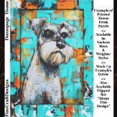 Papier Mousseline Colorful Abstract Schnauzer Dog FK4R Decoupage