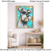 Papier Mousseline Colorful Abstract Schnauzer Dog FK4R Decoupage