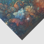 Papier Mousseline Colorful Cat Among Blossoms Artistic Decoupage (Détail)