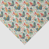 Papier Mousseline Colorful Chicken Art Pattern Background (Détail)