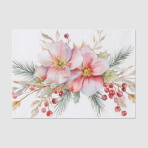 Papier Mousseline Colorful Christmas Flowers