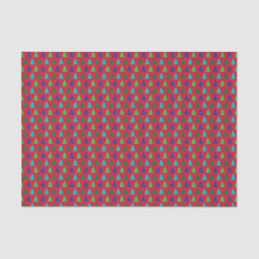Papier Mousseline Colorful Christmas Tree Pattern Tissue (Recto)