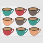 Papier Mousseline Colorful Coffee Cup Pattern (Recto)