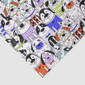 Papier Mousseline Colorful Dog Crowd Pattern (Détail)