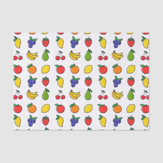 Papier Mousseline Colorful Mixed Fruit Pattern (Recto)