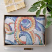 Papier Mousseline Colorful Octopus Watercolor (Cadeau)