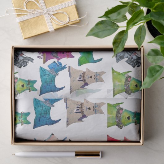 Papier Mousseline Colorful Scotties (Cadeau)