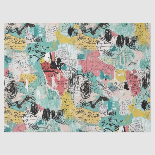 Papier Mousseline Colorful Urban Graffiti Pattern (2) (Recto)