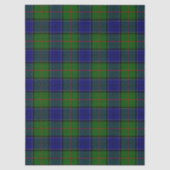 Papier Mousseline Colquhoun tartan bleu vert plaid (Recto)