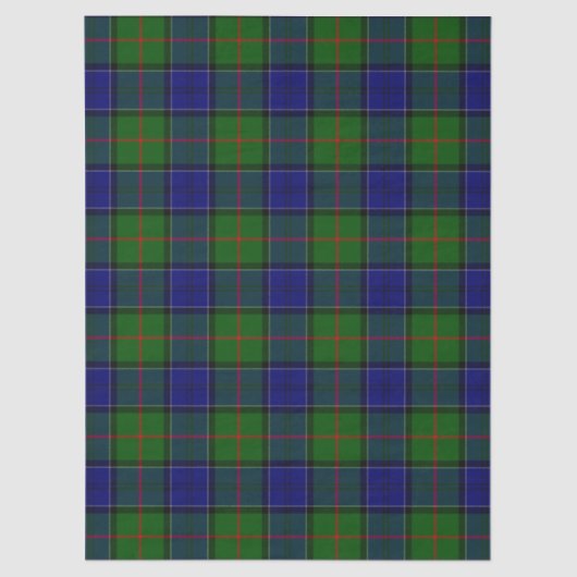 Papier Mousseline Colquhoun tartan bleu vert plaid (Recto)