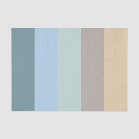 Papier Mousseline Combo Cinq Couleurs - Sable Brown Bleu Beige Turqu (Recto)