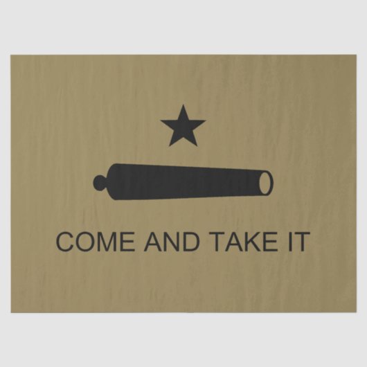 Papier Mousseline Come & Take It ! Flag de Texas State (Recto)