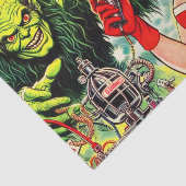 Papier Mousseline Comics d'horreur vintage (Détail)
