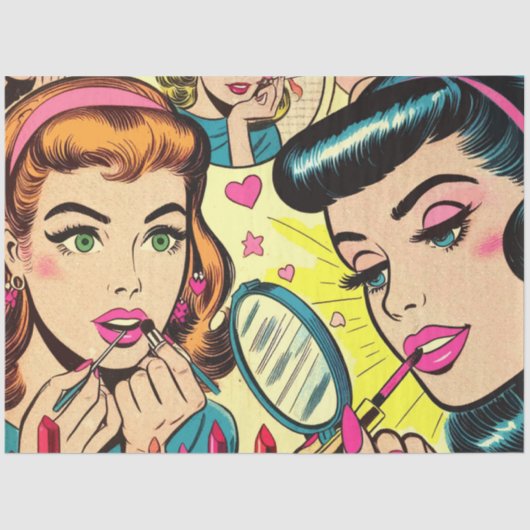 Papier Mousseline Comics pour filles de maquillage vintage (Recto)