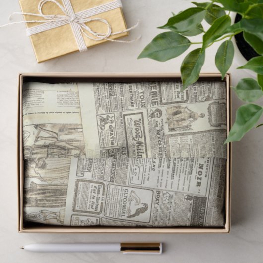 Papier Mousseline composition ancienne du journal (Cadeau)