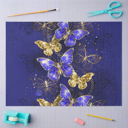 Papier Mousseline Composition avec les papillons Sapphire (Artisanat)