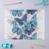 Papier Mousseline Composition des papillons blancs et bleus (Artisanat)