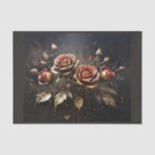 Papier Mousseline Composition florale de roses d'automne - (Recto)
