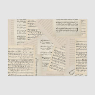 Papier Mousseline Composition musicale vintage Collage