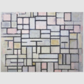 Papier Mousseline Composition rose et gris, Mondrian (Recto)