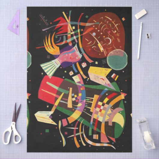 Papier Mousseline Composition X Abstraction Biomorphique - Kandinsky (Artisanat)