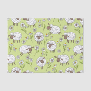 Papier Mousseline Compter les moutons sur le vert de rosée miel