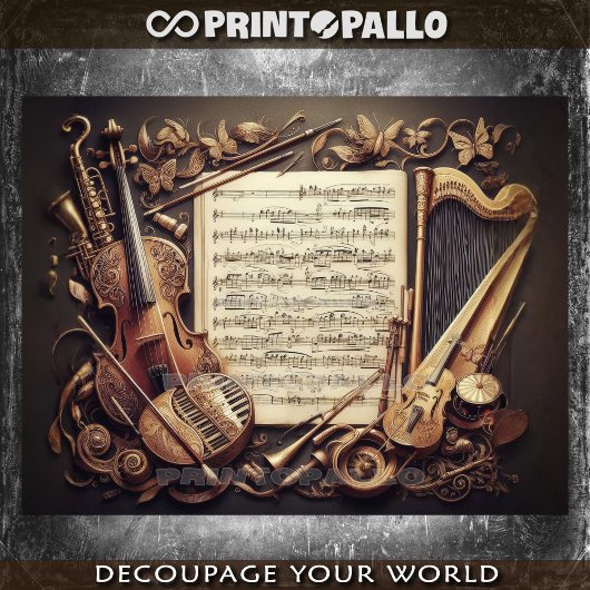 Papier Mousseline Concept fictif d'ensemble d'instruments de musique