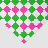 Papier Mousseline Conception à carreaux rose blanc vert (Détail)