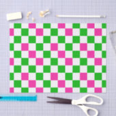 Papier Mousseline Conception à carreaux rose blanc vert (Artisanat)