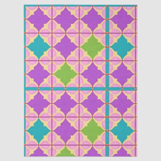 Papier Mousseline Conception Abstraite Géométrique Colorée (Recto)