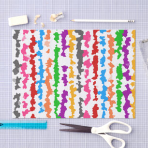 Papier Mousseline Conception Abstraite Irrégulière Colorée Blanche