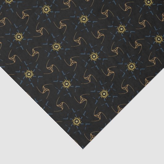 Papier Mousseline Conception abstraite noir (Détail)