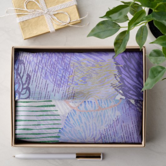 Papier Mousseline Conception abstraite violette (Cadeau)