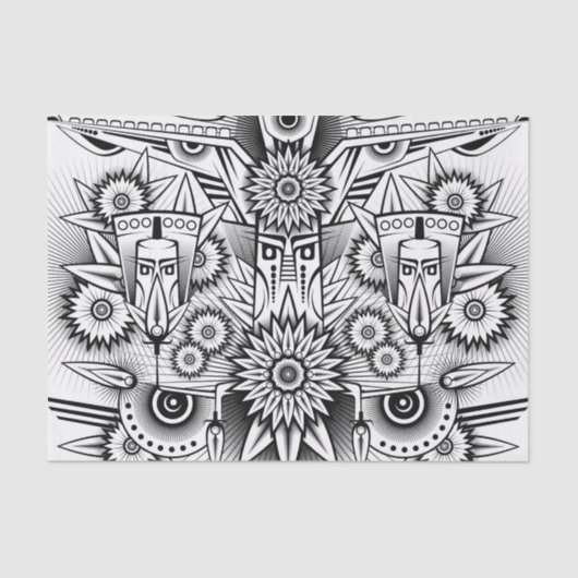 Papier Mousseline Conception artistique tribale (Recto)