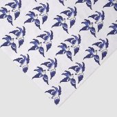 Papier Mousseline Conception bleue classique d'oiseau de saule (Détail)