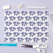Papier Mousseline Conception bleue classique d'oiseau de saule (Artisanat)