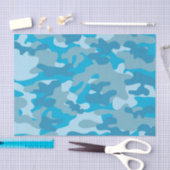 Papier Mousseline Conception bleue et grise de Camo (Artisanat)