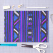 Papier Mousseline Conception bleue indienne indigène de texture (Artisanat)