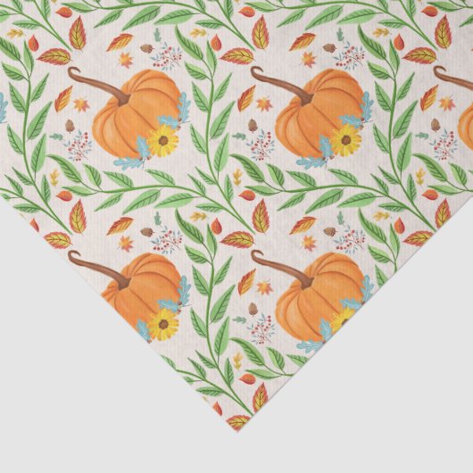 Papier Mousseline Conception botanique Citrouille d'automne (Détail)