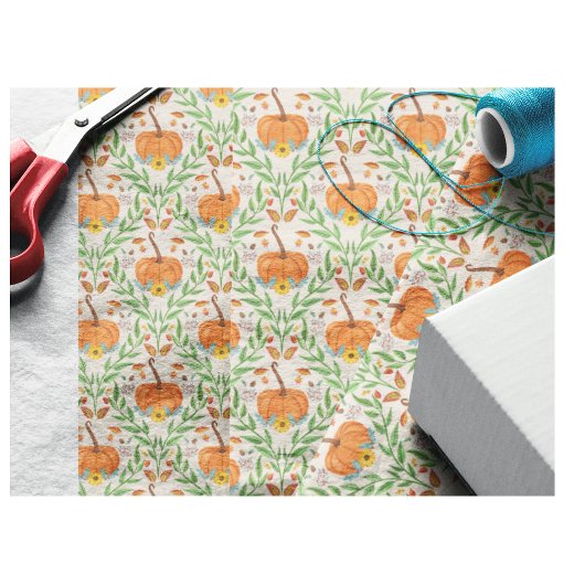 Papier Mousseline Conception botanique de citrouille d'automne
