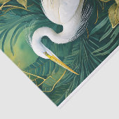 Papier Mousseline Conception botanique de la grue blanche, Tropical (Détail)