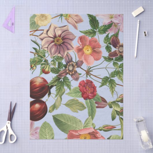 Papier Mousseline Conception botanique vintage (Artisanat)